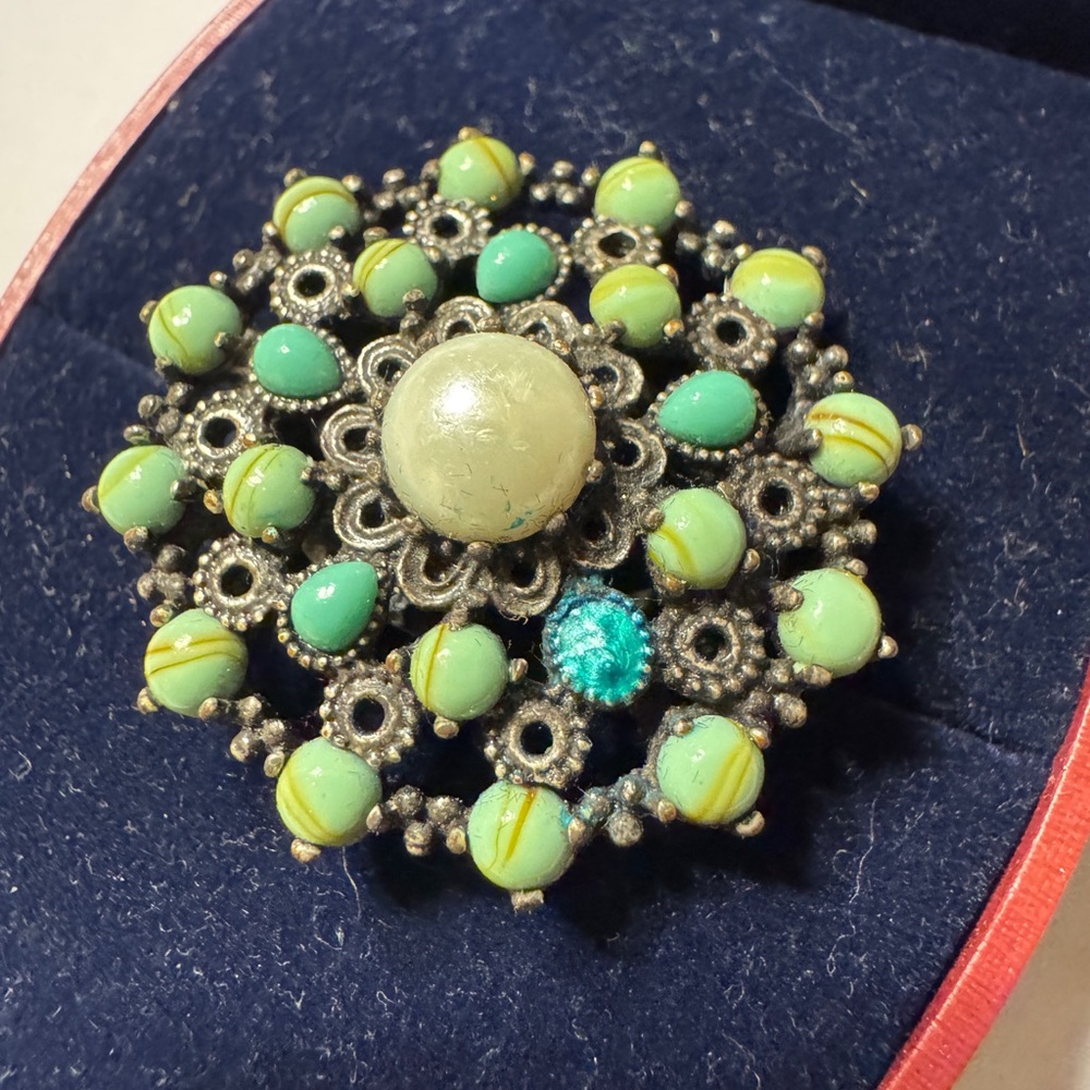Lucky Brand Turquoise and Pale Green Ring ,Size 6-8